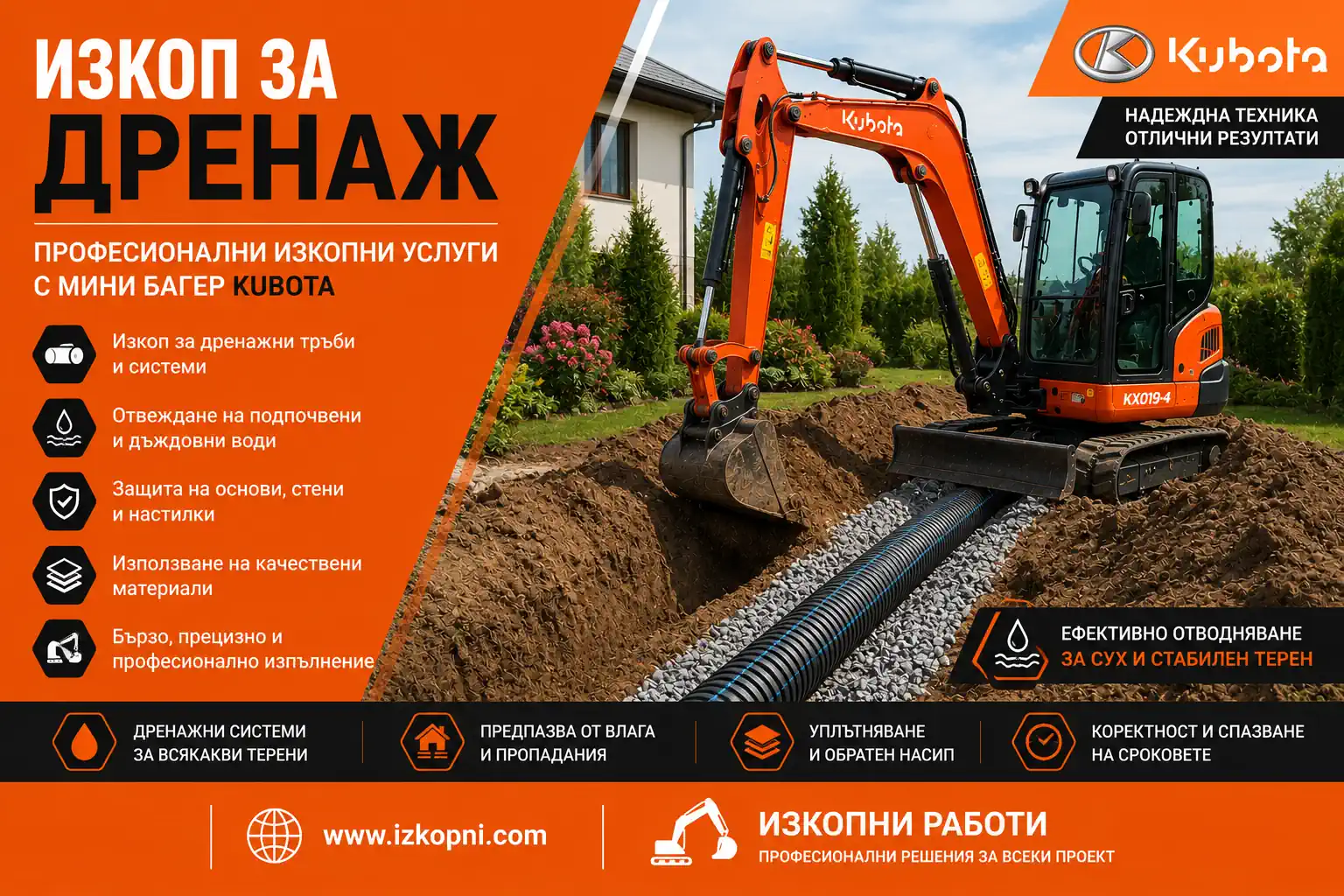 Изкоп за дренаж